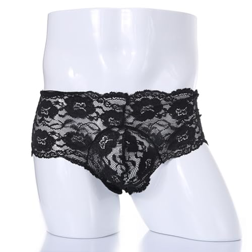 Mens Lace Panties Low Rise Floral Printed Sissy Underwear Sexy Lingerie4