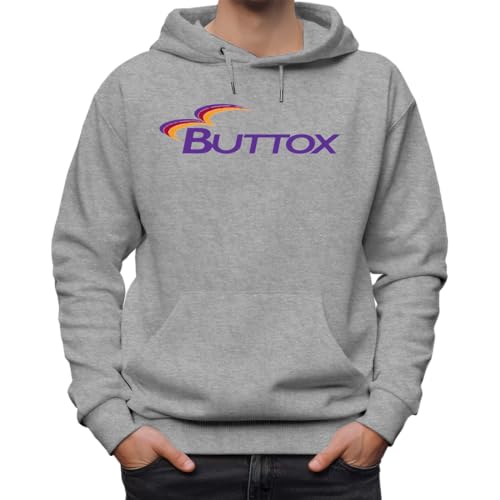 Buttox Bottox Sudadera clásica unisex con capucha para hombres y mujeres, gris, L