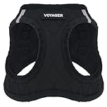 Voyager Step-In Plush Dog Harness by Best Pet Supplies - Step In Vest Harness for Small and Medium Dogs, Soft, Black, size L - Chest: 18 - 20.5"