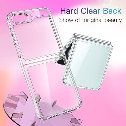Image of SQUIF Case for Samsung Galaxy Z Flip 5 (2023), Transparent Back Cover with Drop & Camera Protection (Clear)