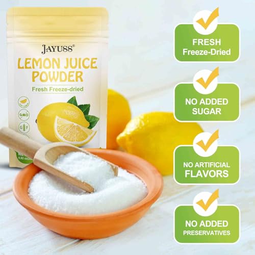 image for JAYUSS Lemon Juice Powder 8.82 Ounce, 100% Natural, Freeze Dried Lemon