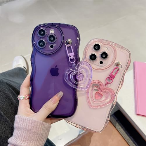 Coque iPhone 15 Plus cadeau romantique avec pendentif coeur et coque transparente - 4