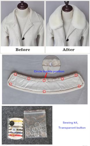 WENLOOY Faux Fur Soft Warmer Collar Rabbit Fur Collar Shawl Wrap Stole Fake Collar Coat Accessory3