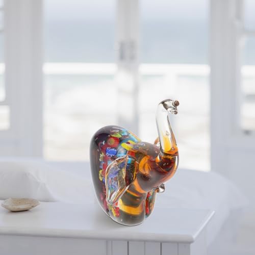 Figurine éléphant en verre stable pour décorer sans risque de chute