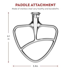 Stainless Steel Paddle Attachment for Kitchenaid Stand Mixer,Fits 4.5-5 quart Tilt Stand Mixer Bowls,Kitchenaid Beater Replacement by FGREEBLE Stainless Steel Paddle Attachment for Kitchenaid Stand MixerFits 45 5 quart Tilt Stand Mixer BowlsKitchenaid Beater Replacement by FGREEBLE