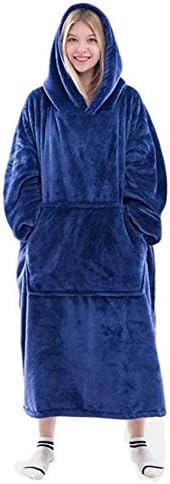 iEay Winter Women Wearable Blanket Hoodie, Warm Cozy Comfy Soft Sherpa Oversized Blanket Sweatshirt Men, Bed Dressing Gown, Changing Robe Poncho Towel for Lounging Around the House, Relax, Reading