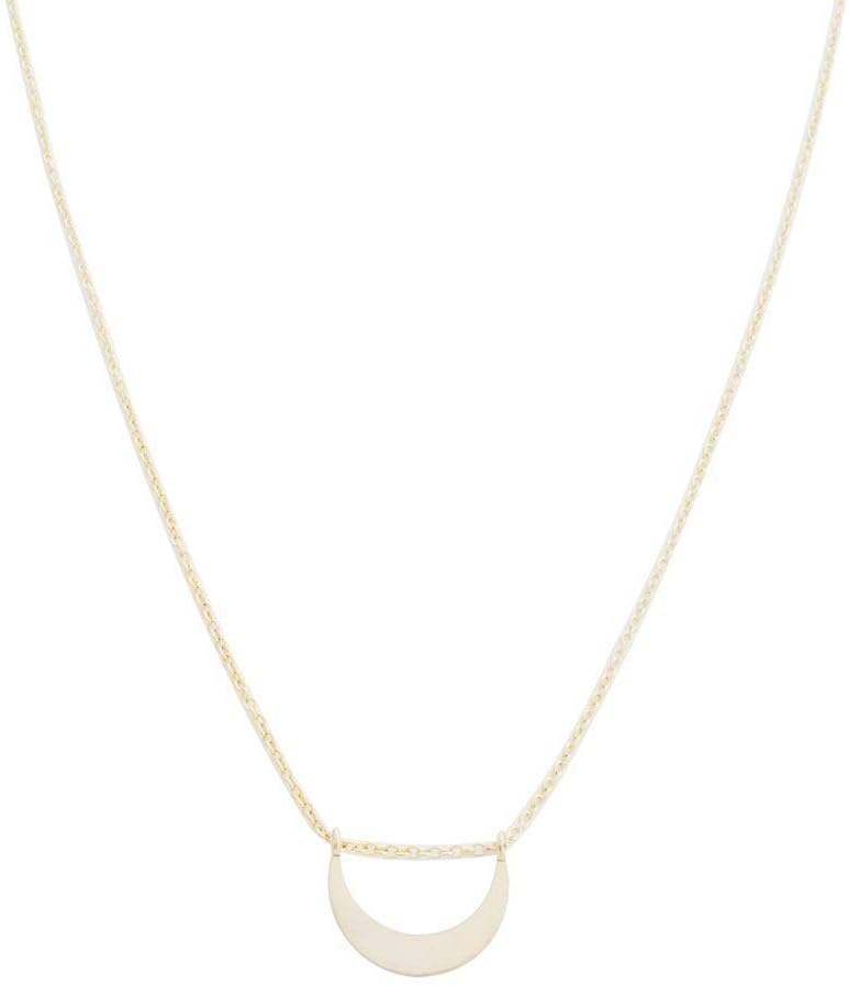 Honeycat La Luna Moon Necklace in Gold, Rose Gold, or Silver | Minimalist, Delicate Jewelry