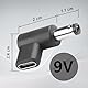 GINTOOYUN 2PCS 9V DC Power Connector Adapter 90 Grad Winkel Buchse USB C auf Stecker DC 5.5mm x 2.1mm Konverter 9V USB Typ C Eingang auf DC5521 Ausgang Adapter (9V)