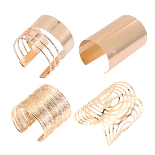 Bracelet ouvert réglable à large bande pour femme lot de 4 bijoux fantaisie