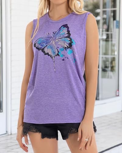 JOELLYUS Womens Tank Tops Summer Casual Crew Neck Sleeveless Top Loose Fit Basic Tunic Shirts4