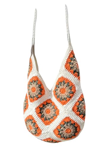 ZORA CRAFT | Crochet shoulder bag| Granny square bag| Bohemian style purse | Gift for mother| Sunflower vintage bag| Office Going Women Bag| Gift for better Half 1 41fLeg10hCL. SL500