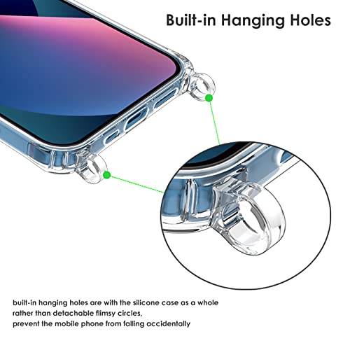 ZTOFERA Clear Lanyard Phone Case for iPhone 13/14 (6.1") with Crossbody Strap - Image 3