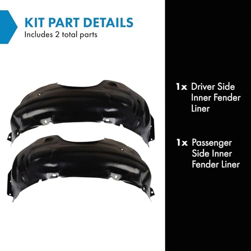 Image of TRQ Inner Fender Liner Set Compatible with 2004-2008 Toyota Solara TO1248129 TO1249129
