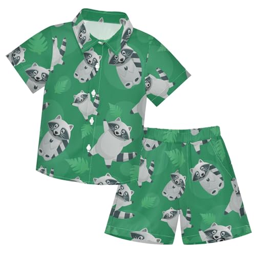 Image of Sunflower Floral Yellow Black Short Sleeve Hawaiian Button Down Shirts and Short Sets for Boys Toddler Summer Outfits