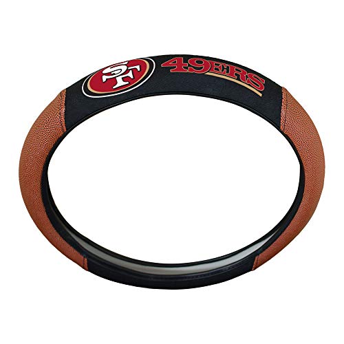 FANMATS 62108 San Francisco 49ers Football Grip Steering Wheel Cover 15