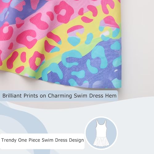 Image of Aisyee Girls One Piece Swimsuits Swim Dress for Girls Skirted Bathing Suit Hawaiian Skirt Swimwear 3-16 Years