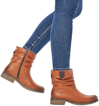 Rieker DAMES Enkellaarzen Z4180, Vrouwen Enkellaarsjes,laarzen,halve laarzen ,laars,gevoerd,winterlaarzen,Bruin (braun / 22),42 EU / 8 UK