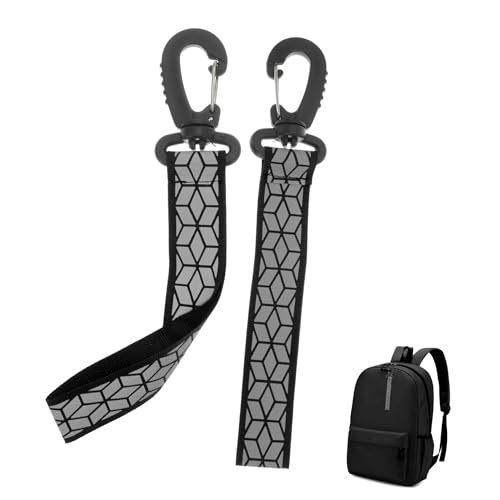 RENEWREVITAL 反射 キーホルダー リフレクター ストラップホルダー 交通安全 安全グッズ キーリング 反射板 通学 通勤 散歩 夜間 登山 事故防止 2個入り 黒 ハニカム(ロング) 使用便利 多用途