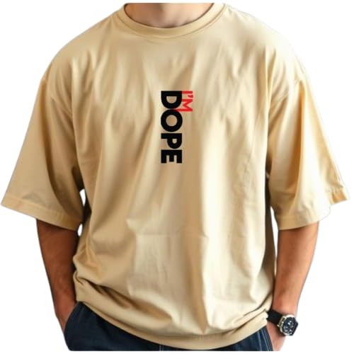 Image of URGEAR Men's Oversized Casual Stylished Printed Cotton Blended Round Neck T-Shirt