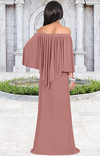 Image of KOH KOH Womens Strapless Off Shoulder Flattering Cocktail Maxi Dress Gown