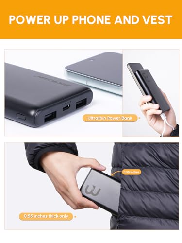 Bodychum Heated Jackets for Men with Battery Pack Included Men's Winter Puffer Jacket Outwear Electric Heating Coat (M)