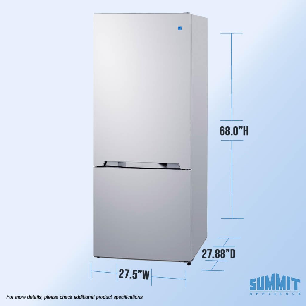 Summit 28" Bottom Freezer Refrigerator, Refrigerator- Freezer, Energy Star, White - FFBF151W (Right Hand Door) on Fridge.com