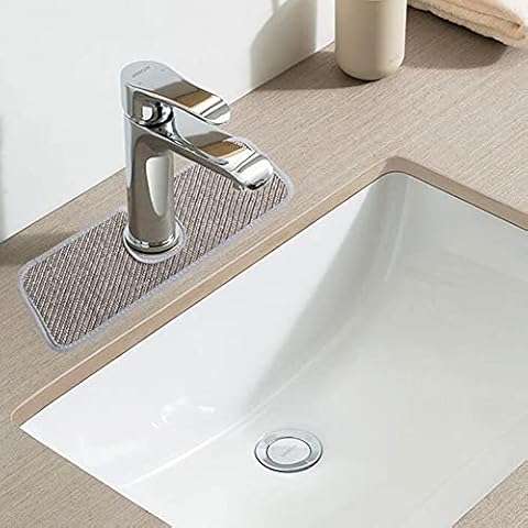 2 Pack Faucet Absorbent Mat, Water Tap Countertop Sink Linen Absorbent Pads, Non-Slip Faucet Splash Guard, Cleaning Cloth Mat Protector for Kitchen, Bathroom, RV Cover