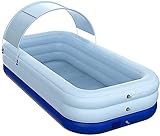 Presione y bomba: esta es una piscina inflable automática, inserte 8 baterías AA y presione el botón de inicio para inflar la piscina.Tardará 5 minutos en terminar y puede agregar agua mientras la bomba se está ejecutando.