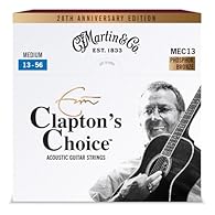 Available in light and medium gauge 92/8 Phosphor Bronze. Medium Gauge: 13-56 Eric Clapton strings are approved for studio and stage, engineered to resist corrosion with legendary tone and playability.