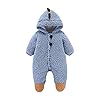 Dinnesis Babyrompertje kleine kinderen meisjes jongens fuzzy buttons capuchon cartoon rompers overall jas 0-12 maanden