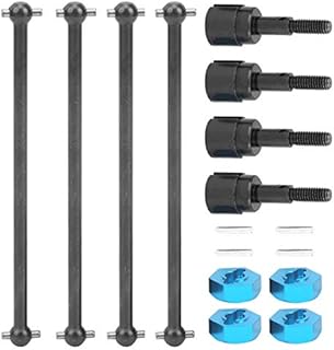 RC Drive Shaft, Durable Metal Balanced Design 1:10 Scale Remote Control Crawler Car Universal Drive Shaft 5mm Wheel Hub Adapter Combiner RC Spare Part Fit for HSP 94111 94108 1/10 RC Toy Car(Black)