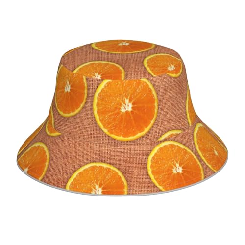 OXbnmm Chapeau de sport de plein air imprimé citrons et oranges, chapeau de soleil réfléchissant, chapeau cloche réversible avec bord structuré