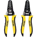 DOWELL 10-22AWG+22-30AWG ワイヤーストリッパーカッタープライヤーツール 多機能ハンドツール 電気技師の職人技 2ピース