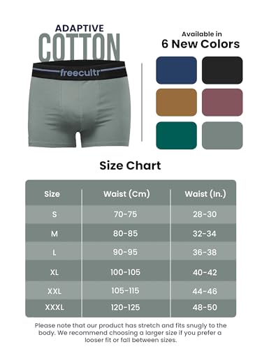 Image of Freecultr Men's Cotton Trunks | Breathable & Moisture Absorbing | Soft Comfort Fit | Everyday Innerwear