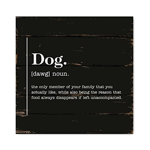Panneau mural en bois avec citation inspirante de chien tableau rétro