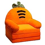 GKJ para Niños Sillón,Suave,Confortable, Lavable Y Plegable,Felpa Beanbag Decoración De Interiores,(Peluche De Zanahoria) 80 * 50Cmadecuado para Niños Y Niñas,XL