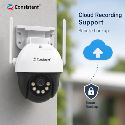 Image of Consistent 3MP Wi-Fi PAN-TILT ATC Outdoor Camera | STQC Certified | WiFi CCTV Camera | Full Color Night Vision | Smart Tracking | 2-Way Audio | Memory Card & Cloud | Alexa Support.