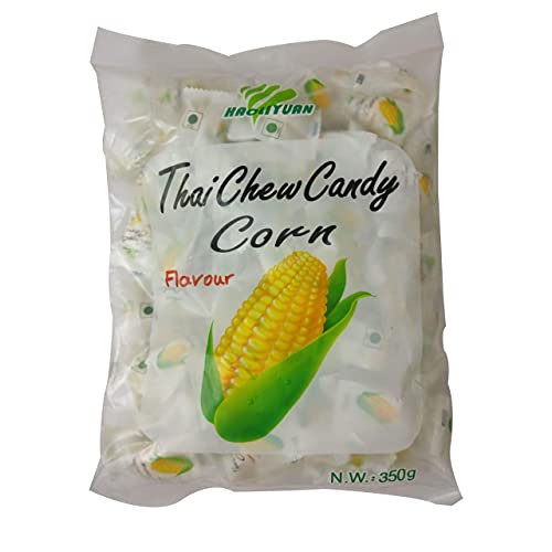 Image of Haoliyuan Avril Dress Thai Chew Corn Flavored Candy | Thailands Toffee, 12.35 Oz / 350 G (Pack of 3)
