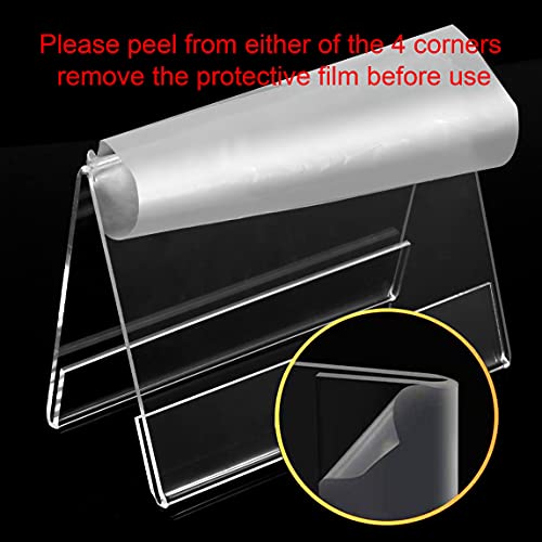 TONICE Acrylic Desk Nameplate Holders 4x3\"(Suitable for 4x6\" Paper) 20 Pack, Acrylic Name Tent Holders, Price Display, Acrylic Sign Holder - Thumbnail 4