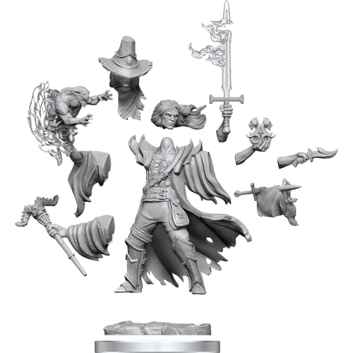 Figura WizKids D&D Human Warlock Male sin pintar miniatura 1