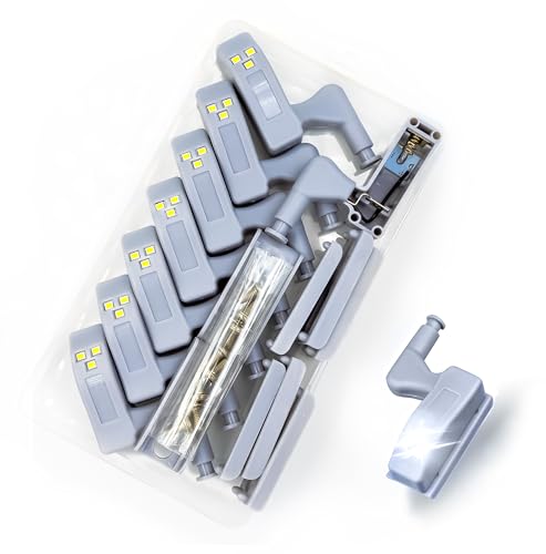 8 piezas luz Universal Gabinete Armario Bisagra LED luz LED 12V 23A para cocina luces led cocina bajo mueble luces para armarios de cocina (Lewttyer)