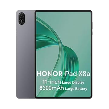 HONOR Pad X8a Tablet 4GB+64GB Storage 8300mAh,11 Pollici 90Hz Display con Protezione,Qualcomm SD 680,Wi-Fi/Bluetooth/Android 14,Grigio