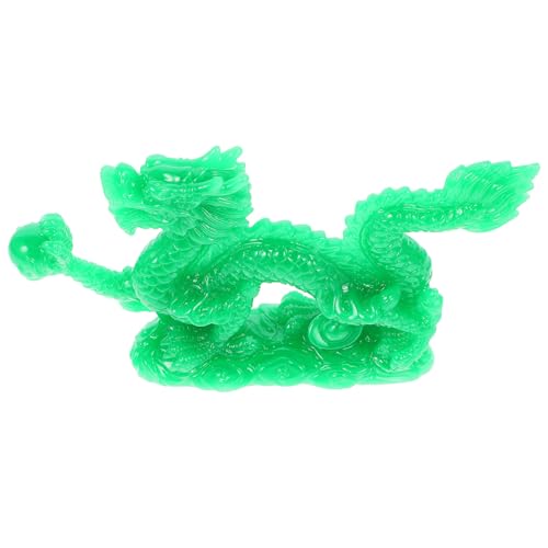 TOPPERFUN Small Green Jade Resin Dragon Figurine Chinese Dragon Decoration
