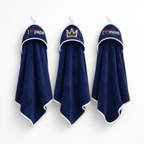 Image of First Kick Baby Blanket Newborn Polar Fleece Hooded Blanket with Premium Embroidery, 200 GSM All-Weather Newborn Wrapper, White Piping Stitch, 24 x 30 Inches, 0-6 Months, Navyblue
