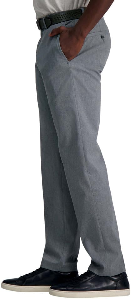 Haggar Mens Haggar Men's Wrinkle Free Performance Khaki Straight Fit Flat Front Pant - Image 2