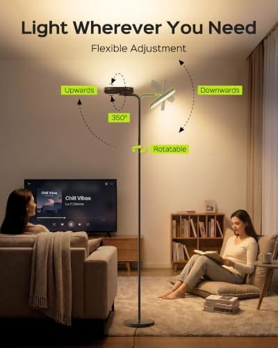 JACKYLED 36W 3000LM LED Floor Lamp, Standing Lamp for Living Room & Bedroom