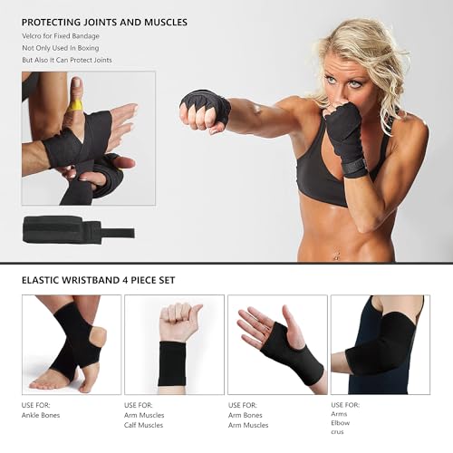 Goblfu Hanging Punching Bag for Adults, 4ft PU Heavy Unfilled Boxing Bag Set with 10OZ Boxing Gloves for Kickboxing Boxing Karate Home Gym Training - Thumbnail 6