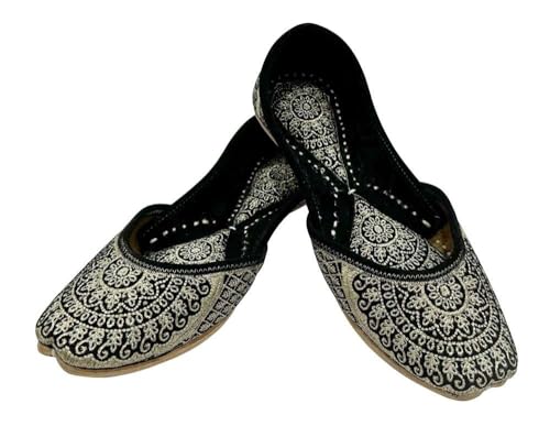Women Flat Velvet Khussa Shoes Punjabi Jutti Traditional Mojari Loafers Pumps2