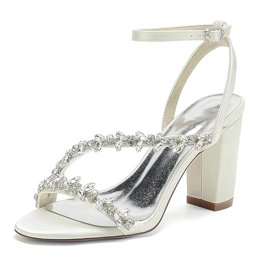 Sandales de mariée à Bout Ouvert et Satin pour Bal de Cérémonie