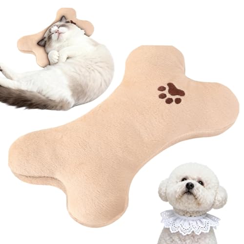 Dog Pillow - 22.5x14.5x4.5cm Cat Bone Shaped Plush Toy Pet Pillow | Soft Flannel Neck Support Cats Bed Cushion | Washable Indoor
